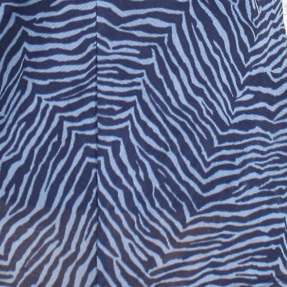 LIZ CLAIBORNE Blouse Sheer Sleeveless V-neck Animal Print Zebra Blue Small - Picture 6 of 12